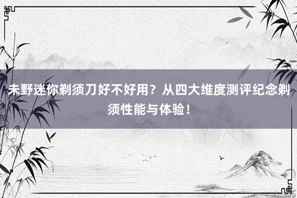 未野迷你剃须刀好不好用？从四大维度测评纪念剃须性能与体验！