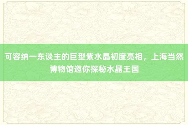 可容纳一东谈主的巨型紫水晶初度亮相，上海当然博物馆邀你探秘水晶王国