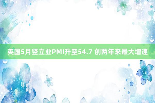 英国5月竖立业PMI升至54.7 创两年来最大增速