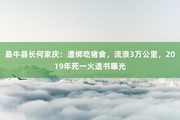 最牛县长何家庆：遭绑吃猪食，流浪3万公里，2019年死一火遗书曝光